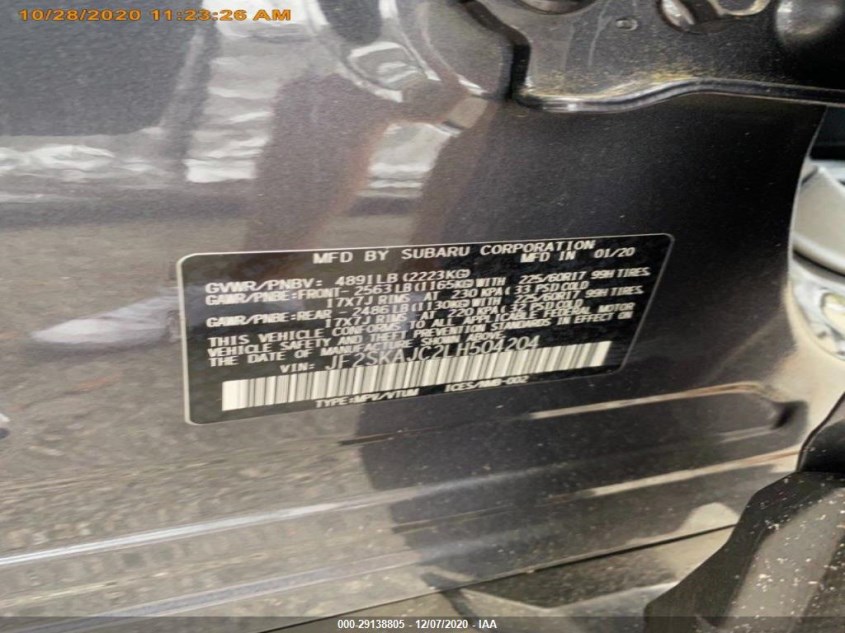 SUBARU FORESTER JF2SKAJC2LH504204
