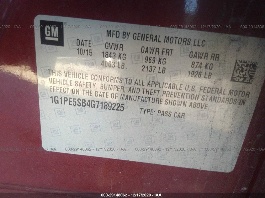 CHEVROLET CRUZE LIMITED 1G1PE5SB4G7189225