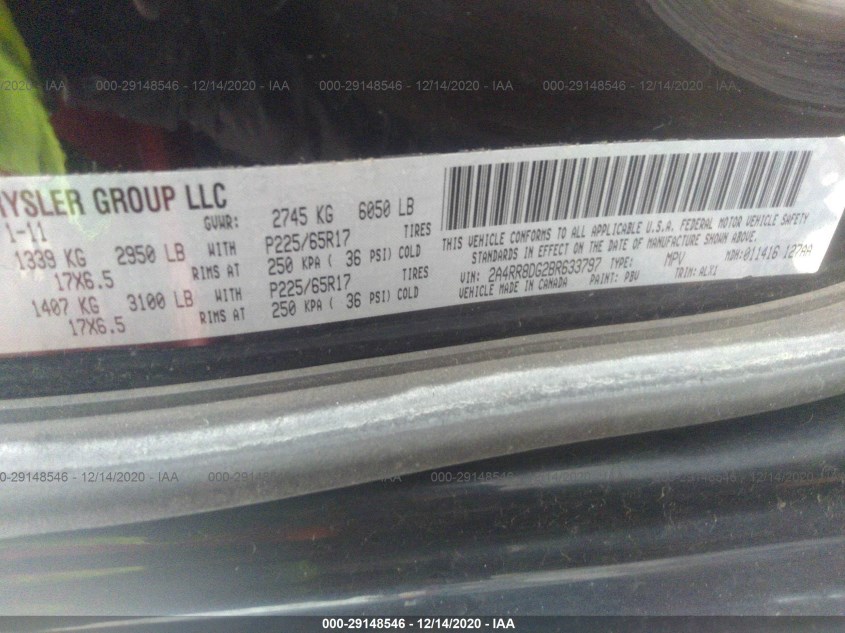 CHRYSLER TOWN & COUNTRY 2A4RR8DG2BR633797