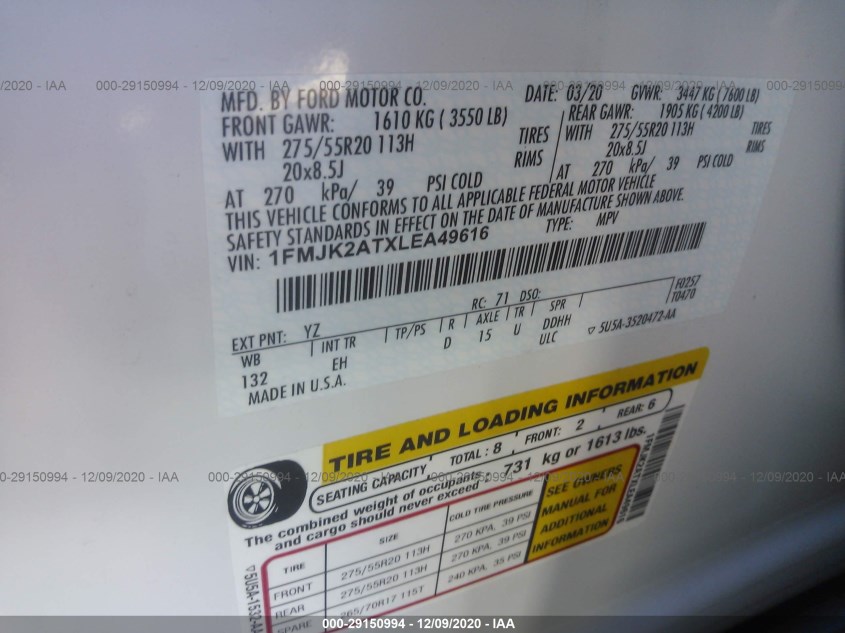 FORD EXPEDITION MAX 1FMJK2ATXLEA49616