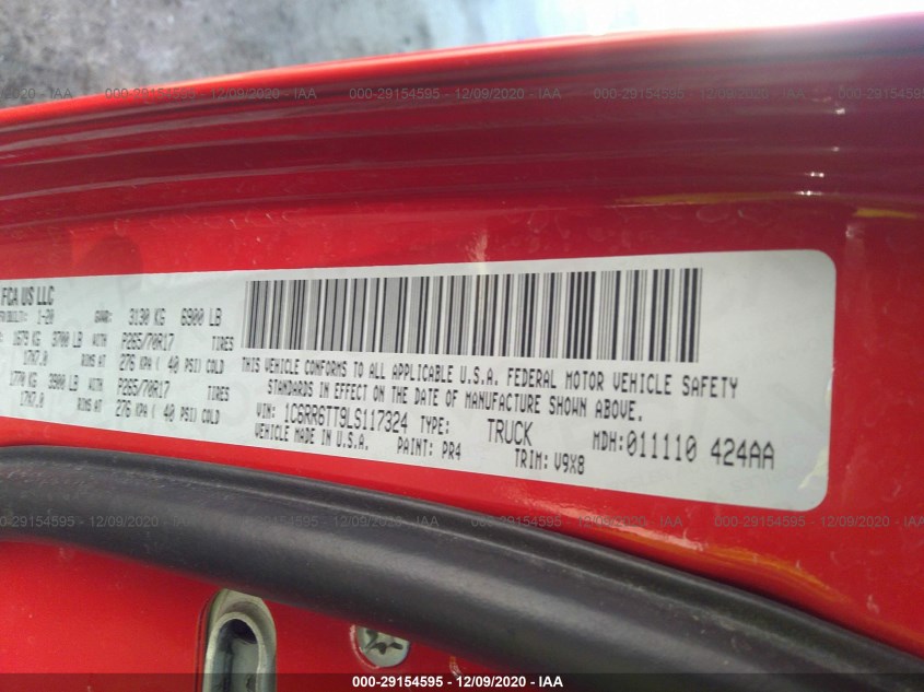 RAM 1500 CLASSIC 1C6RR6TT9LS117324