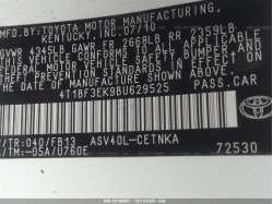 TOYOTA CAMRY 4T1BF3EK9BU629525