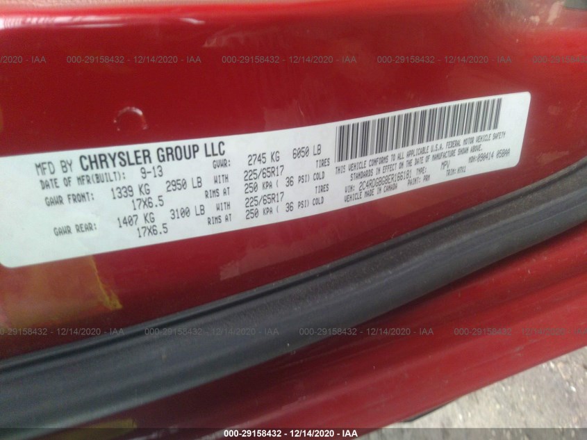DODGE GRAND CARAVAN 2C4RDGBG8ER166181