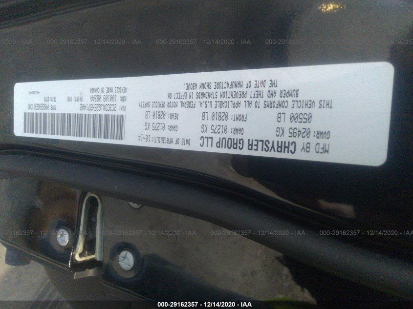 DODGE CHARGER 2C3CDXJG2EH371402