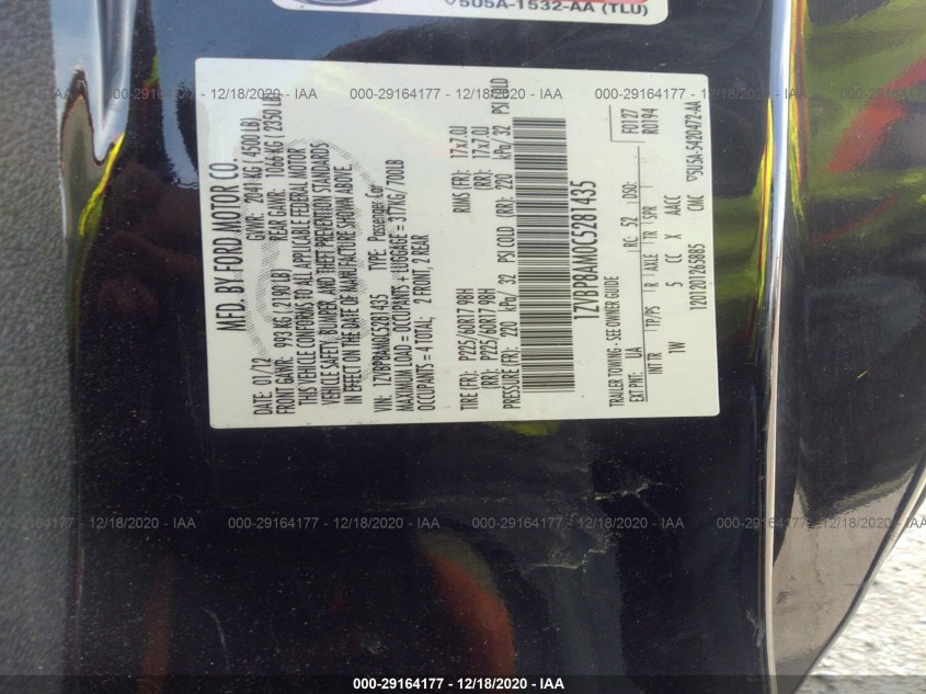 FORD MUSTANG 1ZVBP8AM0C5281435