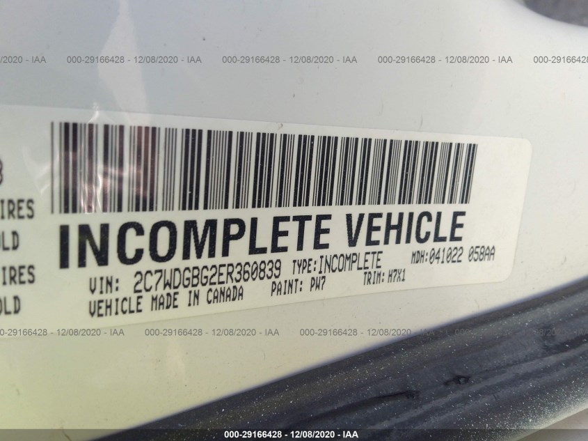 DODGE GRAND CARAVAN 2C7WDGBG2ER360839