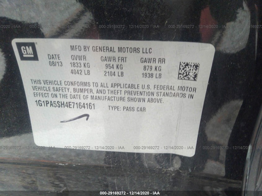 CHEVROLET CRUZE 1G1PA5SH4E7164161