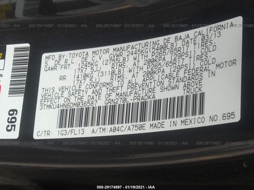 TOYOTA TACOMA 3TMKU4HN6DM036587