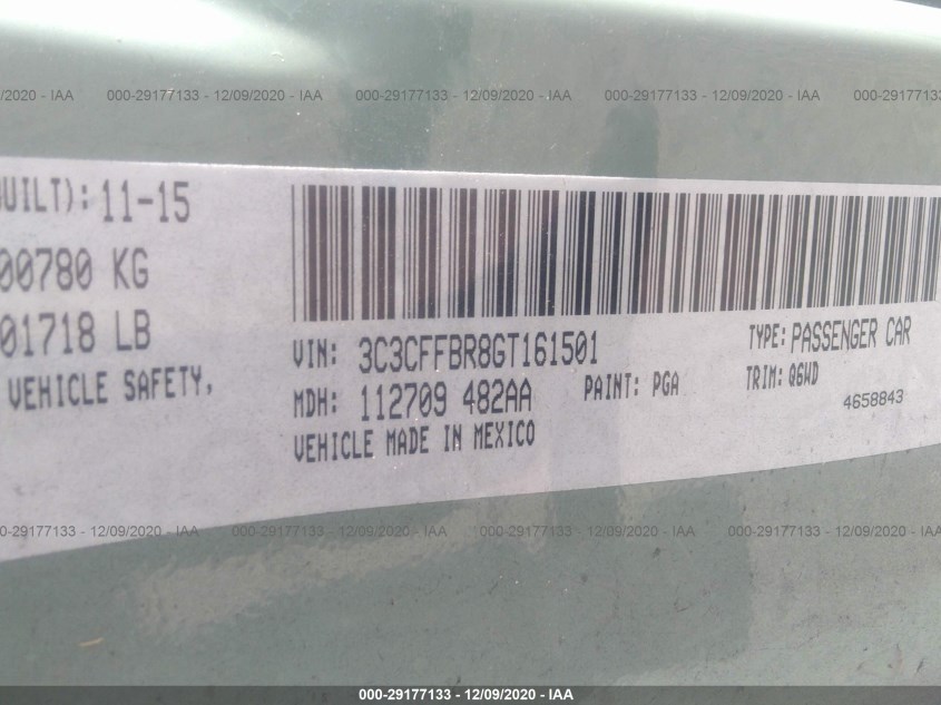 FIAT 500 3C3CFFBR8GT161501