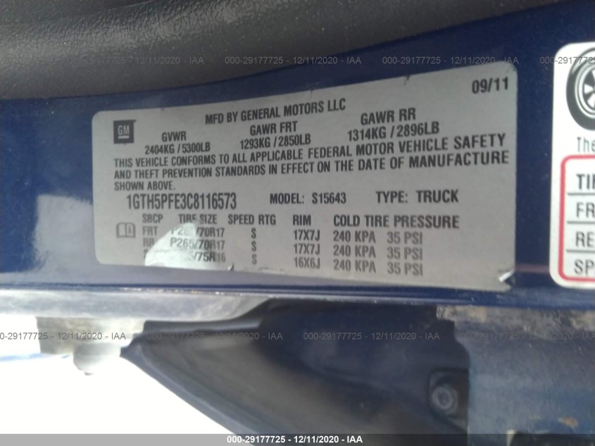 GMC CANYON 1GTH5PFE3C8116573