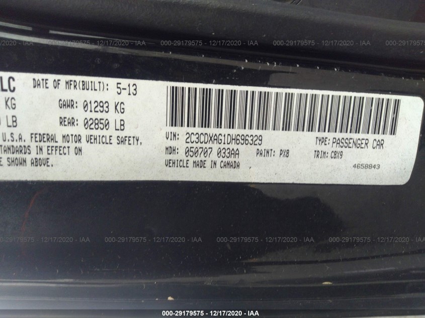 DODGE CHARGER 2C3CDXAG1DH696329