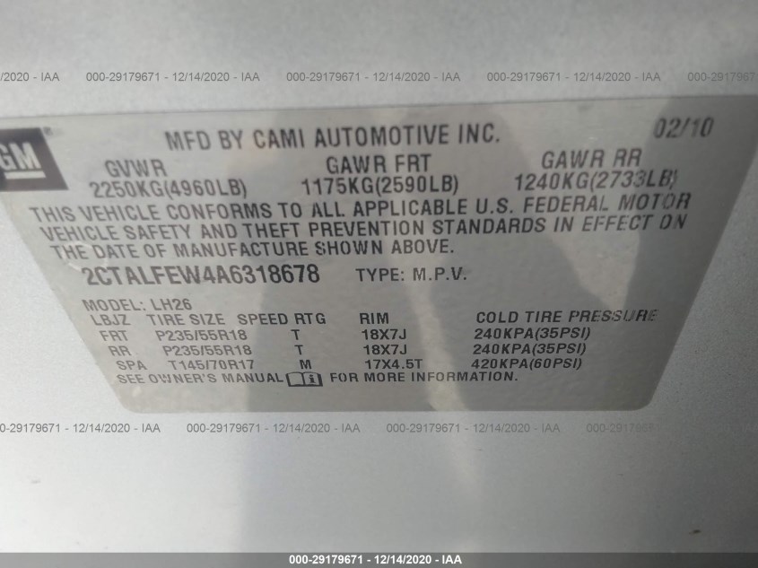 GMC TERRAIN 2CTALFEW4A6318678