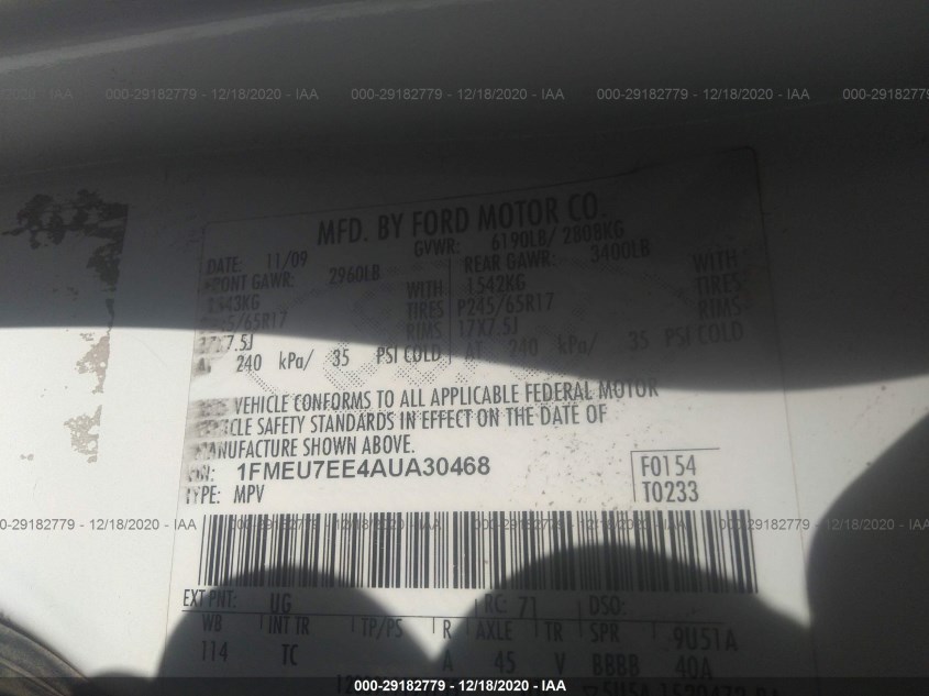 FORD EXPLORER 1FMEU7EE4AUA30468