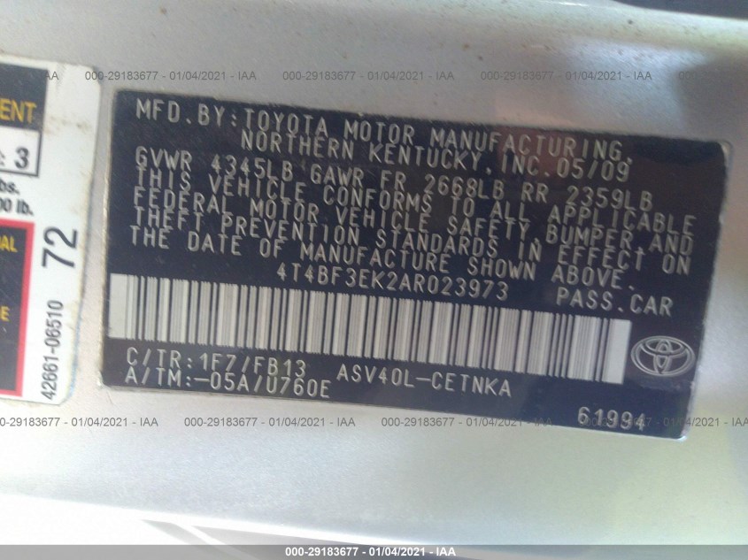 TOYOTA CAMRY 4T4BF3EK2AR023973