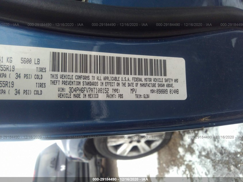 DODGE JOURNEY 3D4PH6FV7AT108152