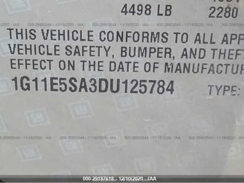 CHEVROLET MALIBU 1G11E5SA3DU125784