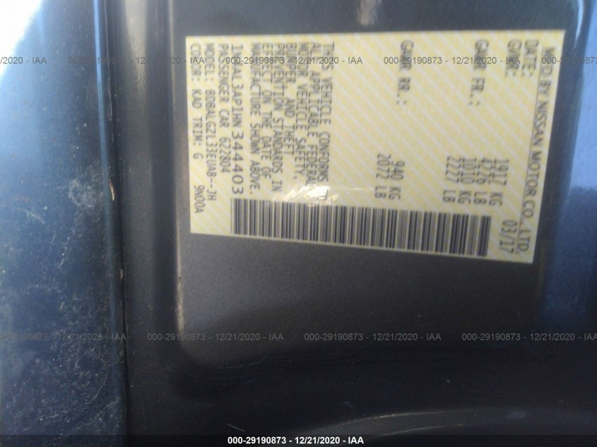 NISSAN ALTIMA 1N4AL3AP1HN344403