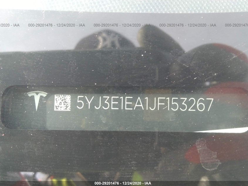 TESLA MODEL 3 5YJ3E1EA1JF153267