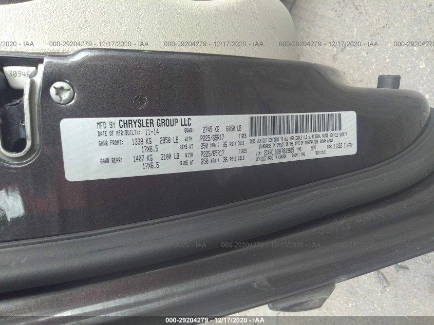 CHRYSLER TOWN & COUNTRY 2C4RC1BG8FR619815