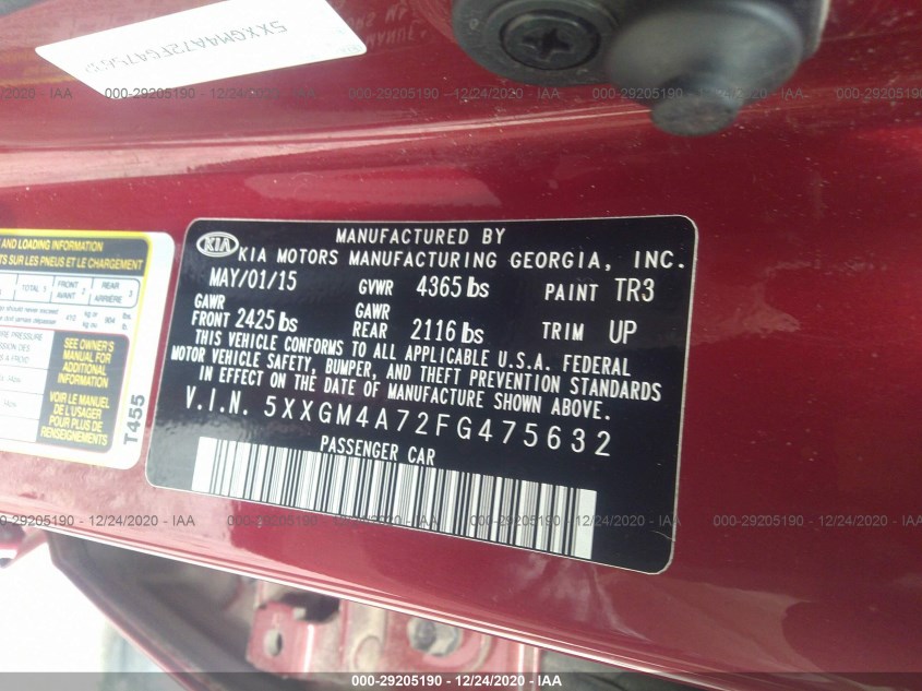 KIA OPTIMA 5XXGM4A72FG475632