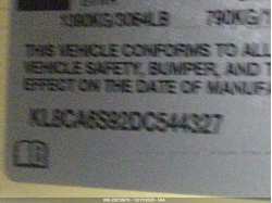 CHEVROLET SPARK KL8CA6S92DC544327