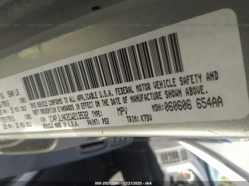 JEEP LIBERTY 1C4PJLAK2CW213532