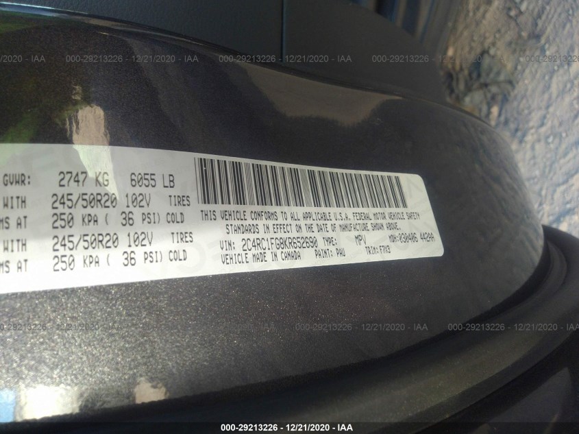 CHRYSLER PACIFICA 2C4RC1FG8KR652690