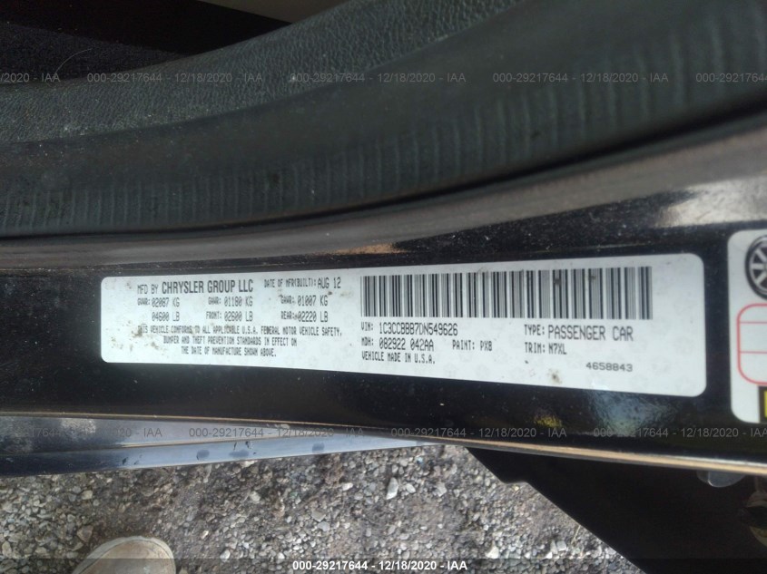 CHRYSLER 200 1C3CCBBB7DN549626