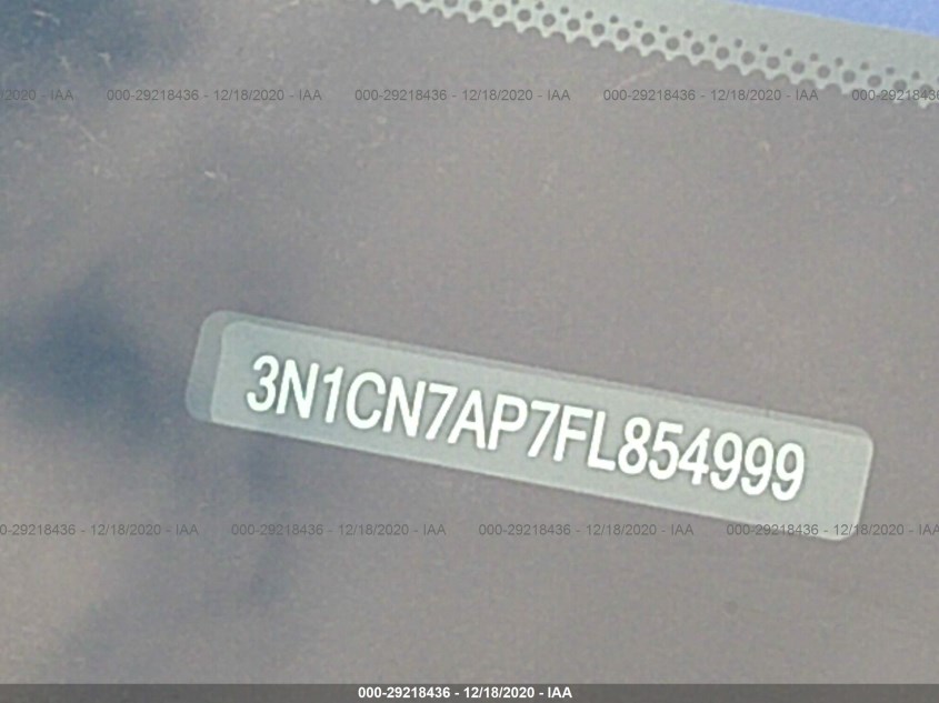 NISSAN VERSA 3N1CN7AP7FL854999