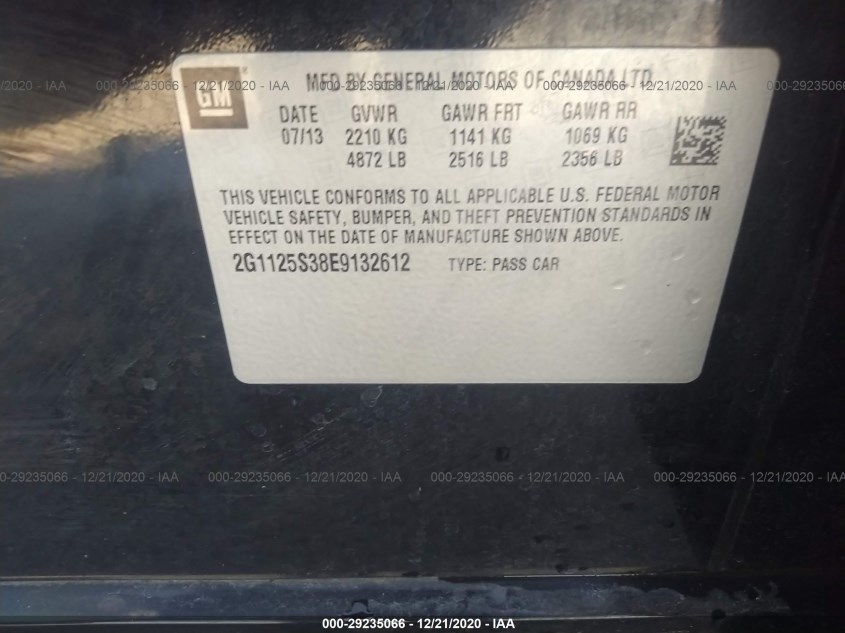 CHEVROLET IMPALA 2G1125S38E9132612