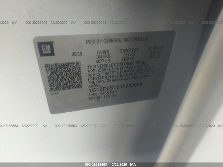 CHEVROLET MALIBU 1G1ZD5ST5JF233699
