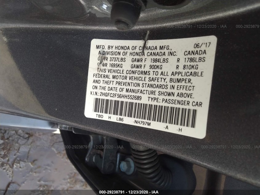 HONDA CIVIC SEDAN 2HGFC2F56HH552689