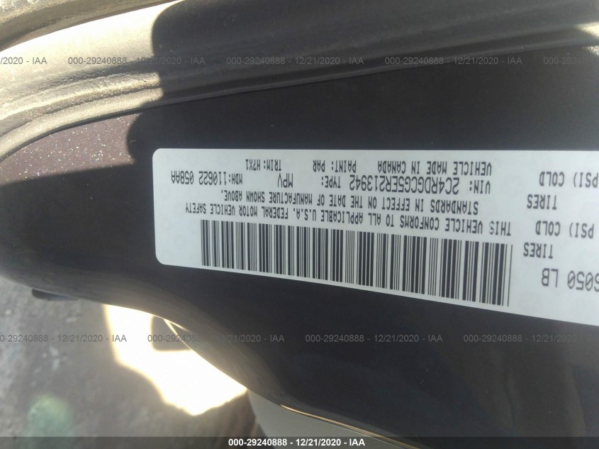 DODGE GRAND CARAVAN 2C4RDGCG5ER213942
