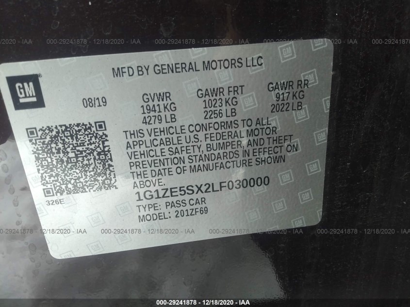 CHEVROLET MALIBU 1G1ZE5SX2LF030000