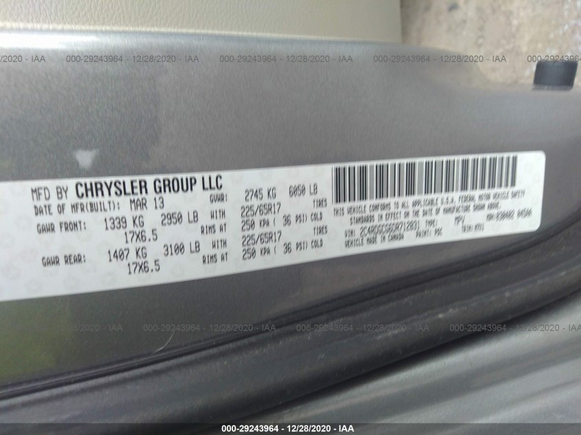 DODGE GRAND CARAVAN 2C4RDGCG6DR712831