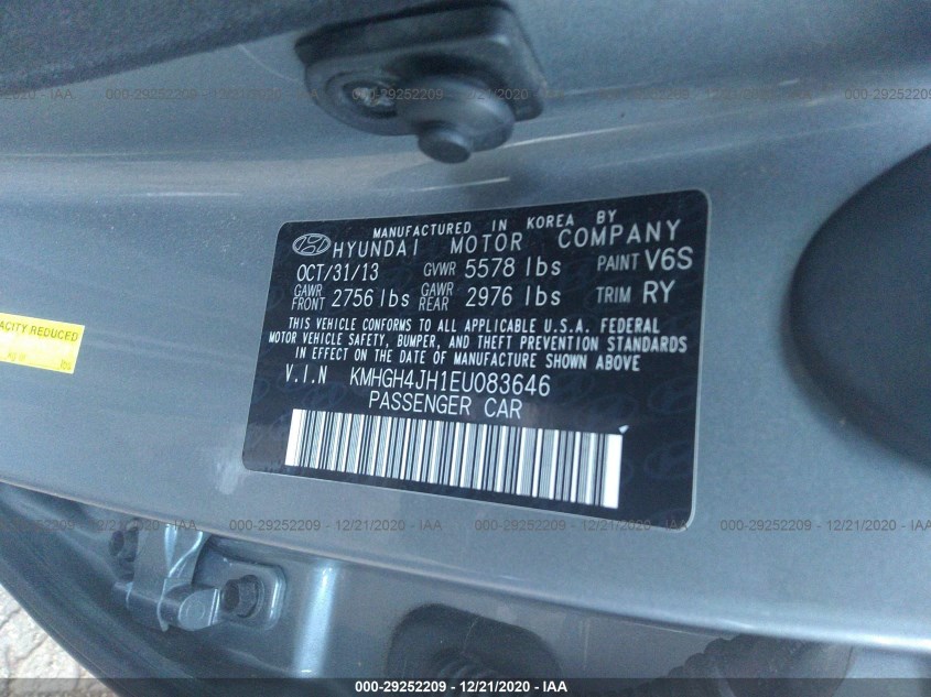 HYUNDAI EQUUS KMHGH4JH1EU083646
