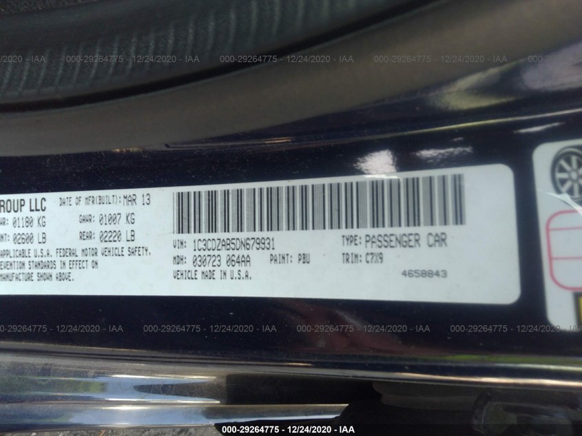 DODGE AVENGER 1C3CDZAB5DN679931