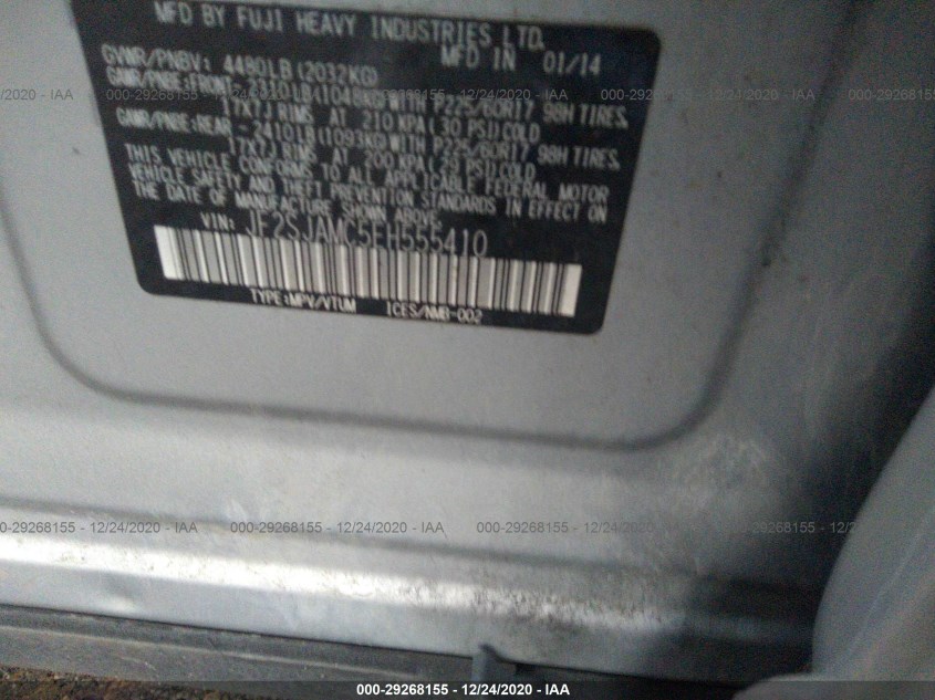 SUBARU FORESTER JF2SJAMC5EH555410