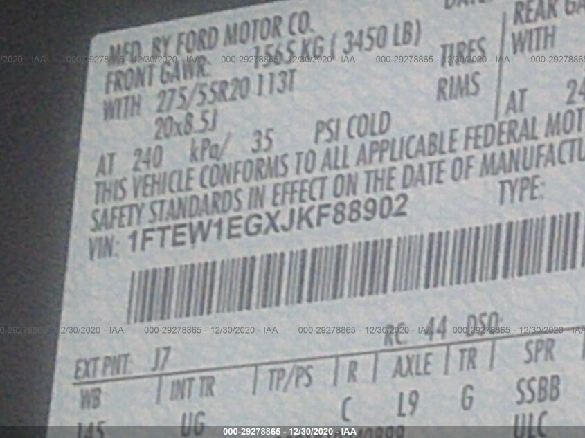FORD F-150 1FTEW1EGXJKF88902