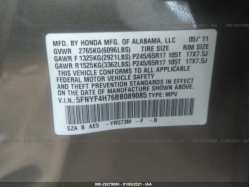 HONDA PILOT 5FNYF4H76BB089085
