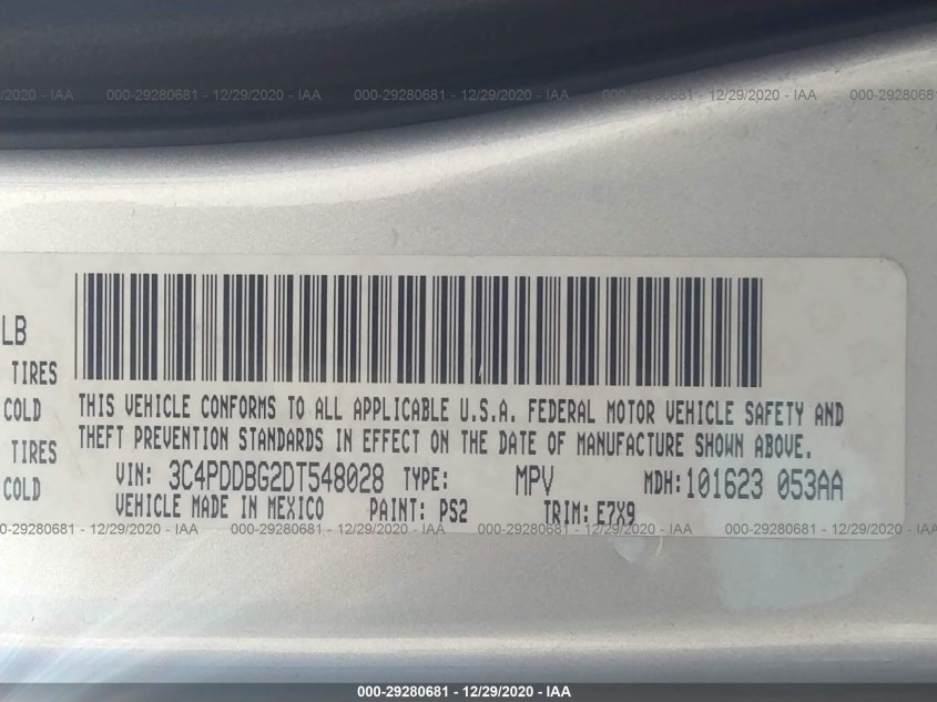 DODGE JOURNEY 3C4PDDBG2DT548028
