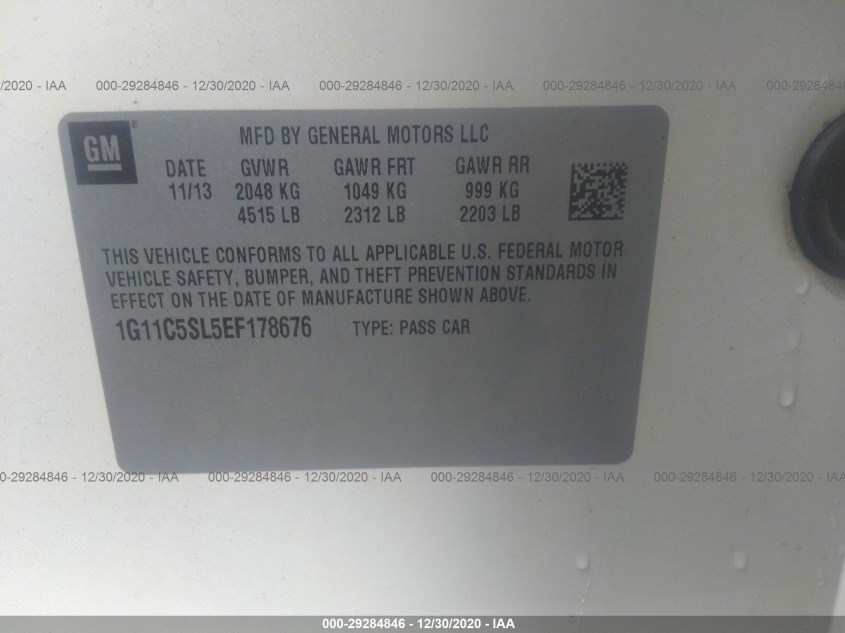 CHEVROLET MALIBU 1G11C5SL5EF178676
