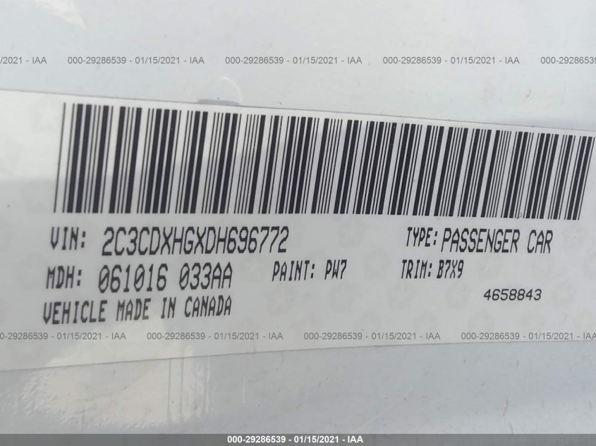 DODGE CHARGER 2C3CDXHGXDH696772