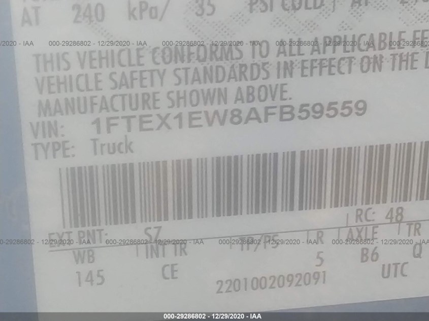 FORD F-150 1FTEX1EW8AFB59559