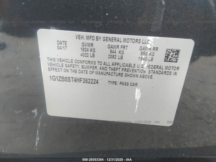 CHEVROLET MALIBU 1G1ZB5ST4HF262224