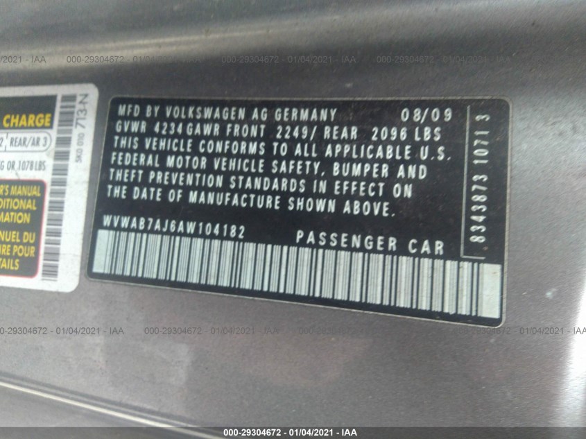 VOLKSWAGEN GOLF WVWAB7AJ6AW104182