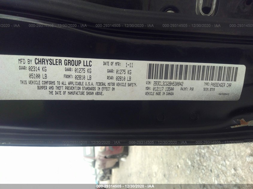 DODGE CHARGER 2B3CL3CG2BH530842