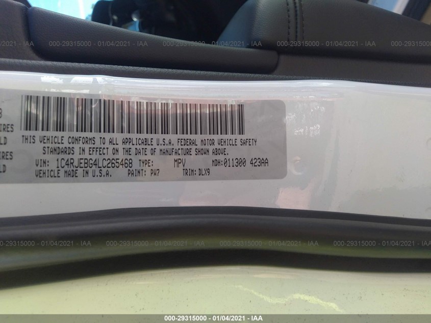 JEEP GRAND CHEROKEE 1C4RJEBG4LC265468