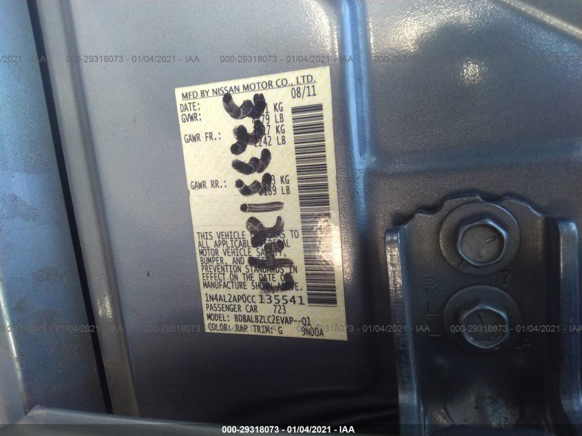 NISSAN ALTIMA 1N4AL2AP0CC135541
