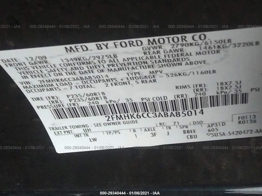 FORD FLEX 2FMHK6CC3ABA85014